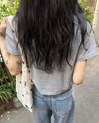 Basic semi-cropped T-shirt