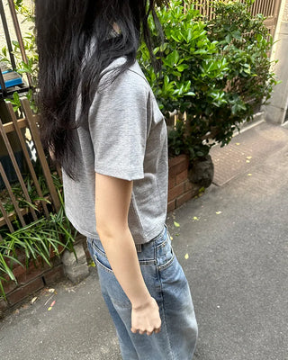Basic semi-cropped T-shirt