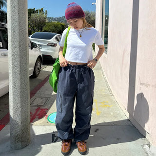 Colored cropped short-sleeved T-shirt