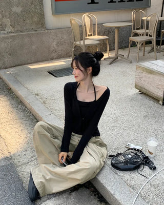 [2-way] Carpenter Tucked Wide Pants