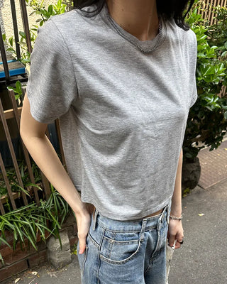 Basic semi-cropped T-shirt