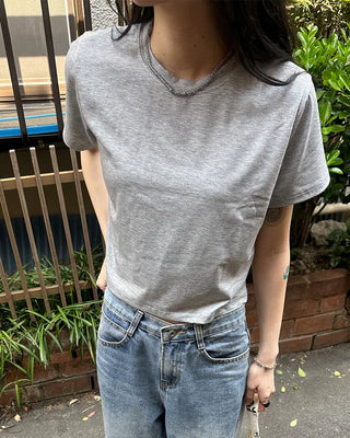 Basic semi-cropped T-shirt