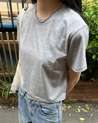 Basic semi-cropped T-shirt