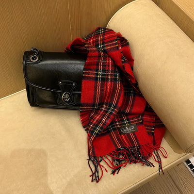 Holiday check scarf