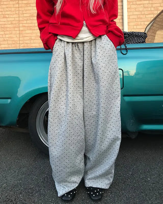 Waist String Dot Sweatpants