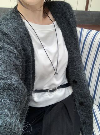 Angora V-neck cardigan