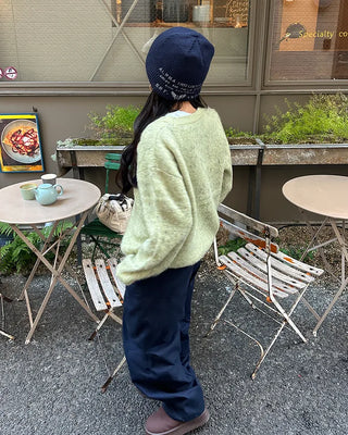 Heart Lettering Hair Loose Sweater