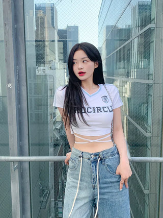 Sporty Cross Cropped T-Shirt (2 colors)