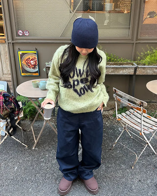 Heart Lettering Hair Loose Sweater