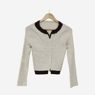 Two-tone layered style cardigan