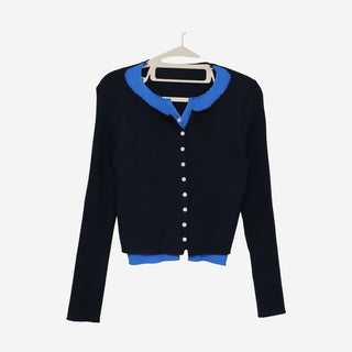 Two-tone layered style cardigan