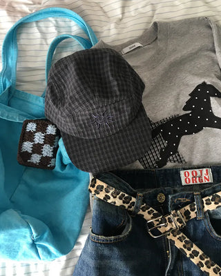 Sunstitch Check Seersucker Cap