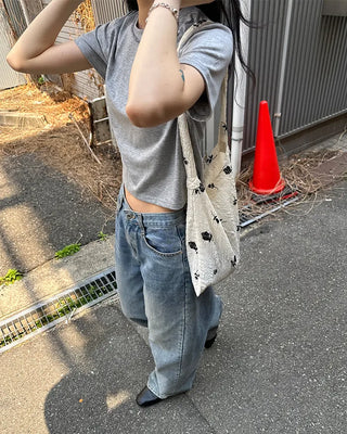 Basic semi-cropped T-shirt