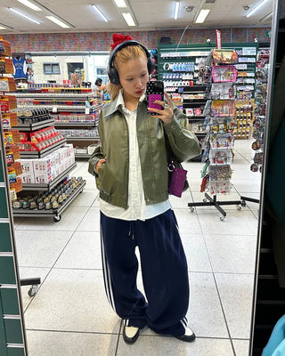 Center pleat jogger track pants