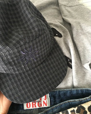Sunstitch Check Seersucker Cap