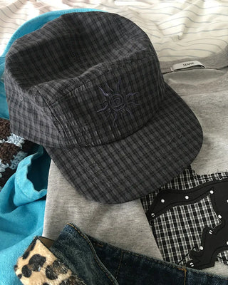 Sunstitch Check Seersucker Cap