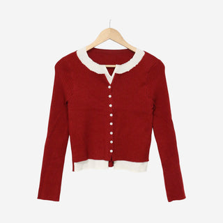 Two-tone layered style cardigan