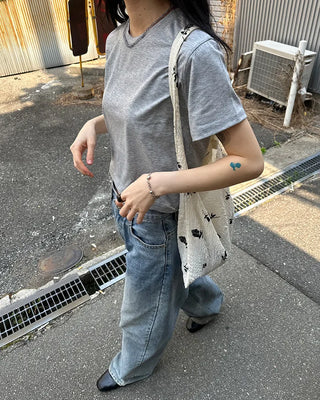 Basic semi-cropped T-shirt