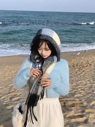 Angora knit cardigan