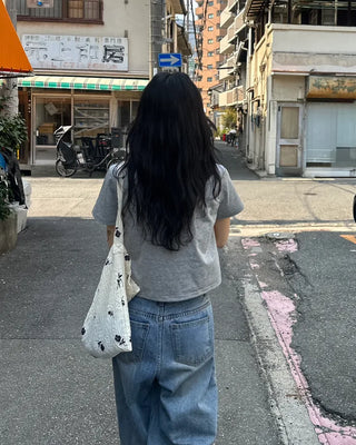 Basic semi-cropped T-shirt