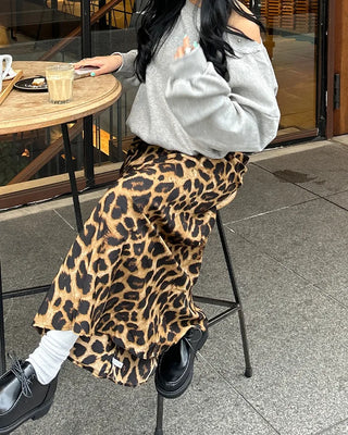 Big leopard mermaid maxi skirt