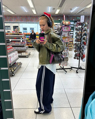 Center pleat jogger track pants