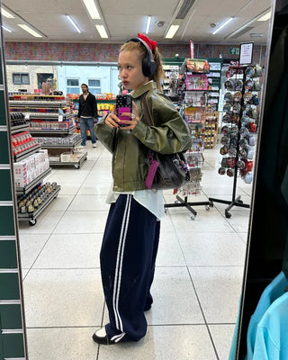 Center pleat jogger track pants