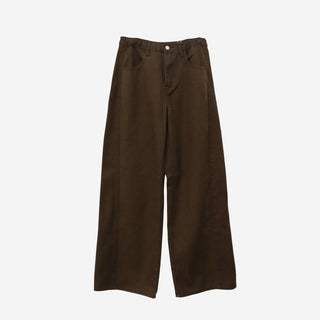 Color-block semi-wide pants