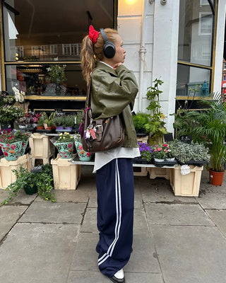 Center pleat jogger track pants