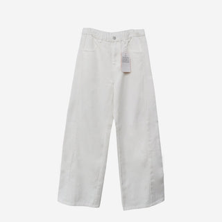 Color-block semi-wide pants