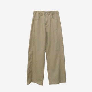 Color-block semi-wide pants