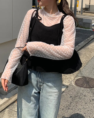 Ribbon Shirring Camisole Blouse