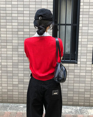 Round Summer Short-Sleeve Cardigan