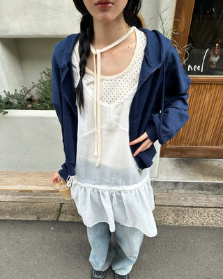 Basic Hooded Double Zip Hoodie