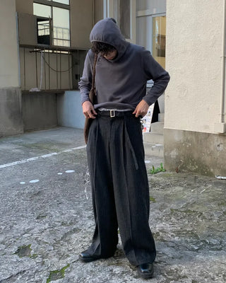 Striped belt slacks