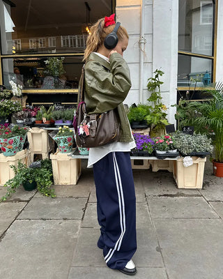 Center pleat jogger track pants
