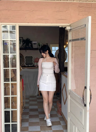[Padded] Shirred Ribbon Tube Top (4 colors)