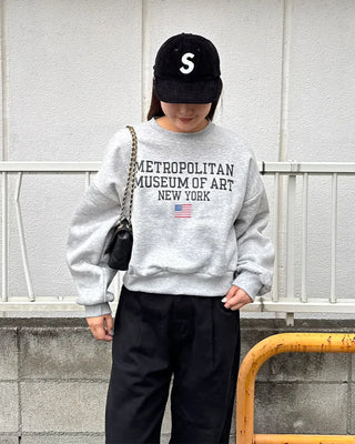 Brushed fleece USA lettering sweatshirt
