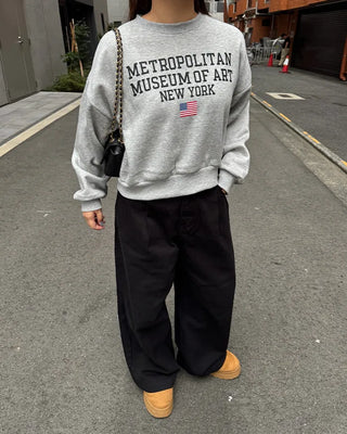 Brushed fleece USA lettering sweatshirt