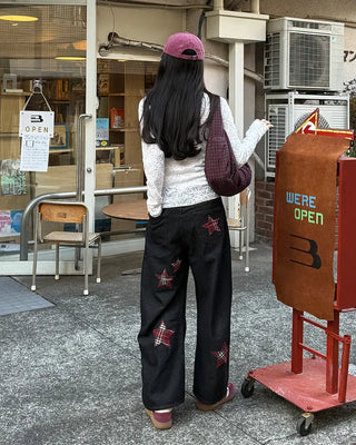 Checked Shirring Shoulder Bag