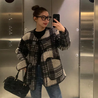 Duffle Button Check Jacket