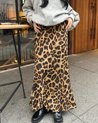 Big leopard mermaid maxi skirt