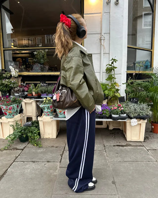 Center pleat jogger track pants