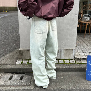 Unisex Mint Wash Wide Denim Pants