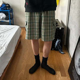 Tartan check cargo shorts
