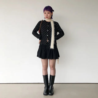 Polka Dot Round Cardigan