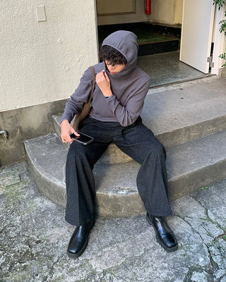 Striped belt slacks