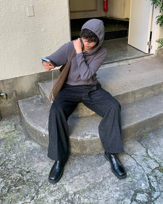 Striped belt slacks