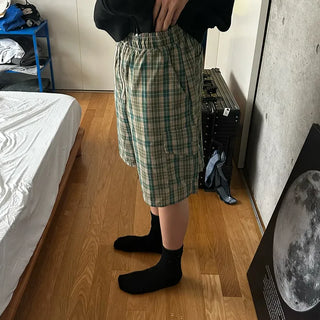 Tartan check cargo shorts