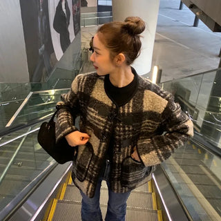 Duffle Button Check Jacket